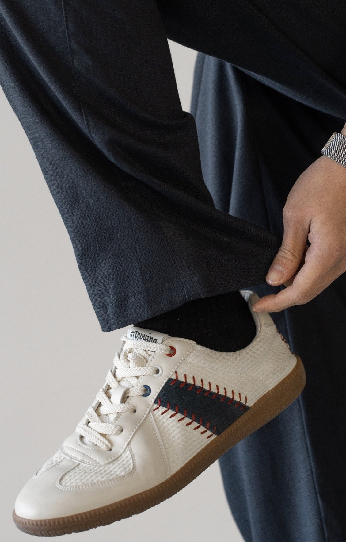 Lyocell Linen  Relaxed Straight Leg Pants in Deep Blue