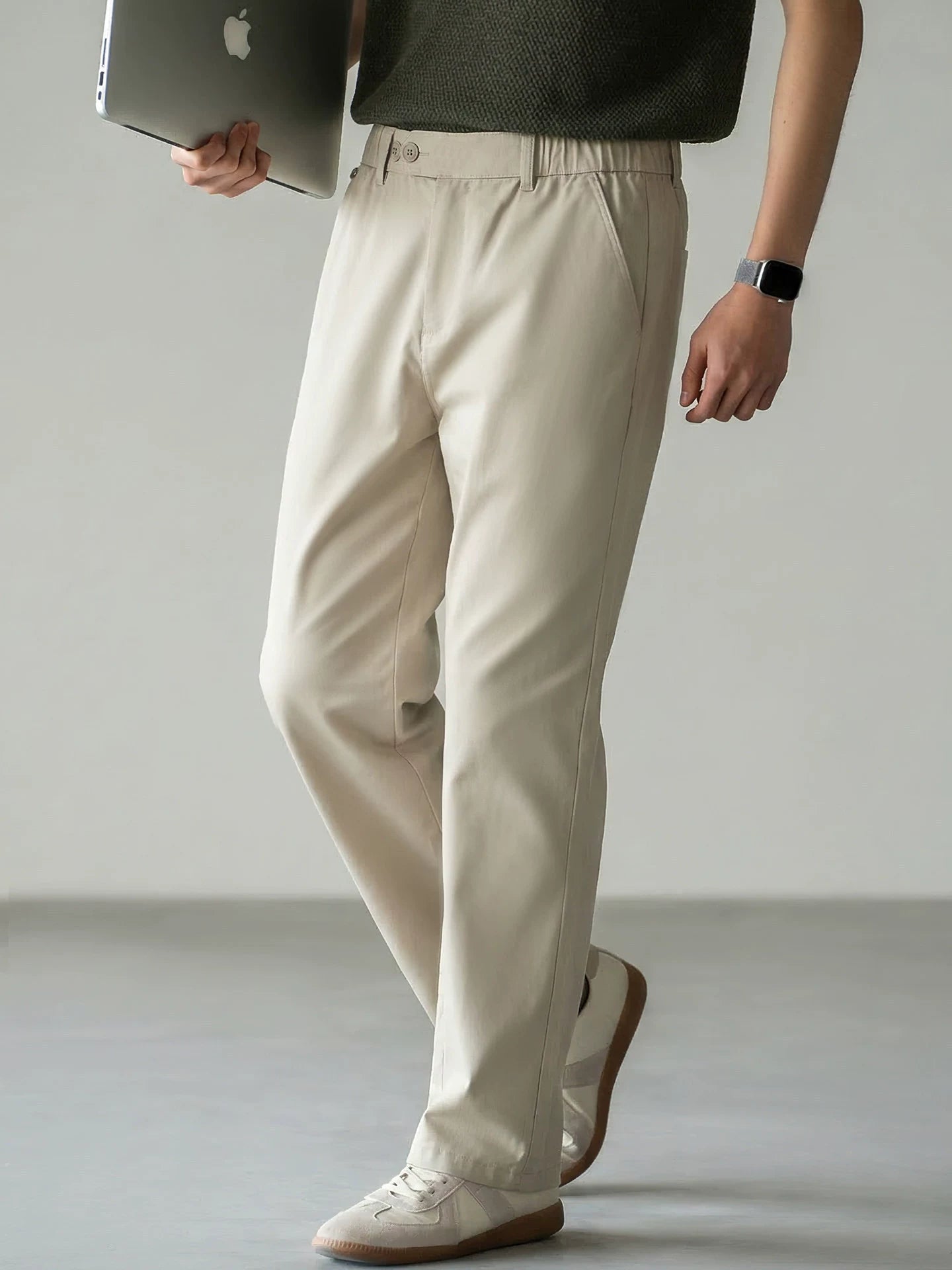 Lyocell Cotton Moisture-Wicking Breathable Cool Casual Pants - APRICOT