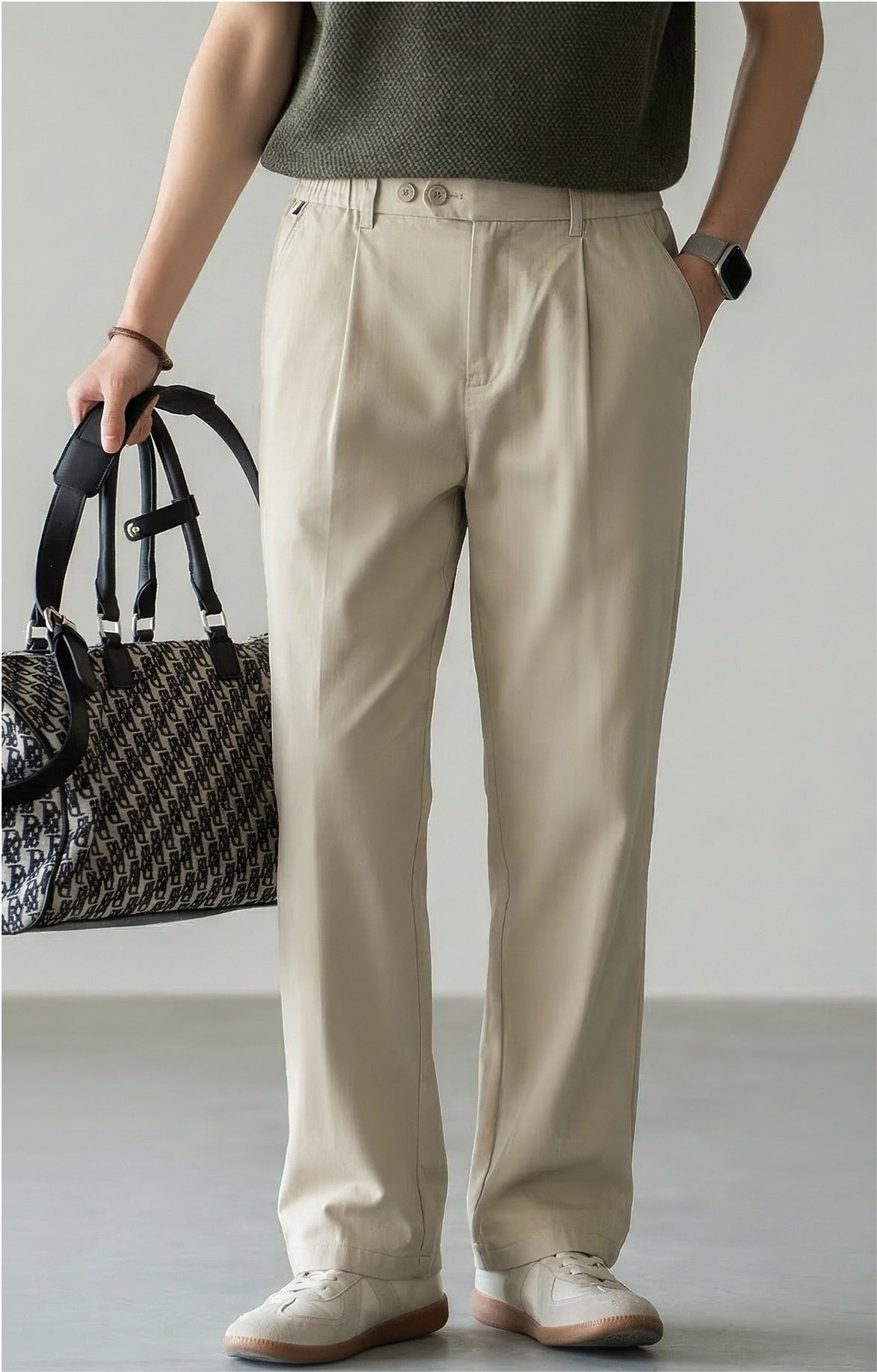 Lyocell Cotton Moisture-Wicking Breathable Cool Casual Pants - APRICOT