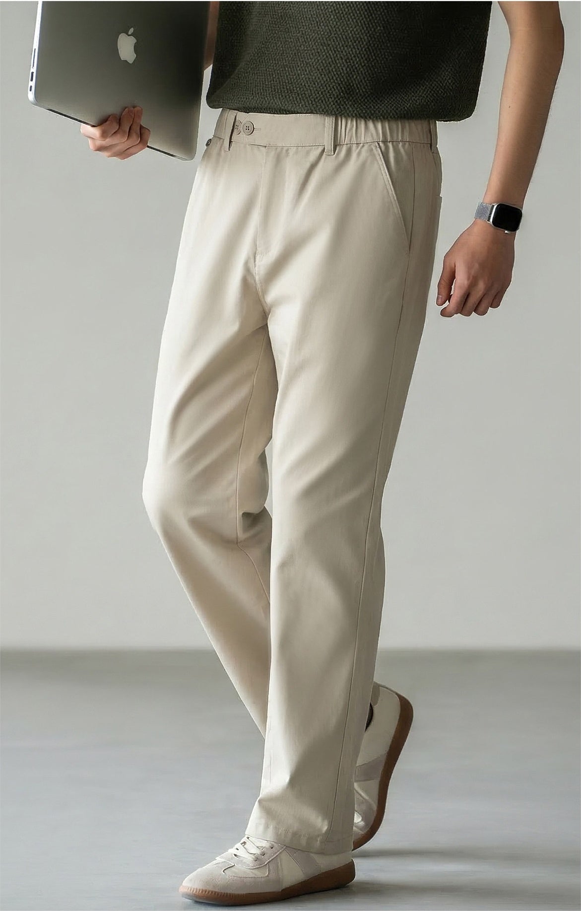 Lyocell Cotton Moisture-Wicking Breathable Cool Casual Pants - APRICOT
