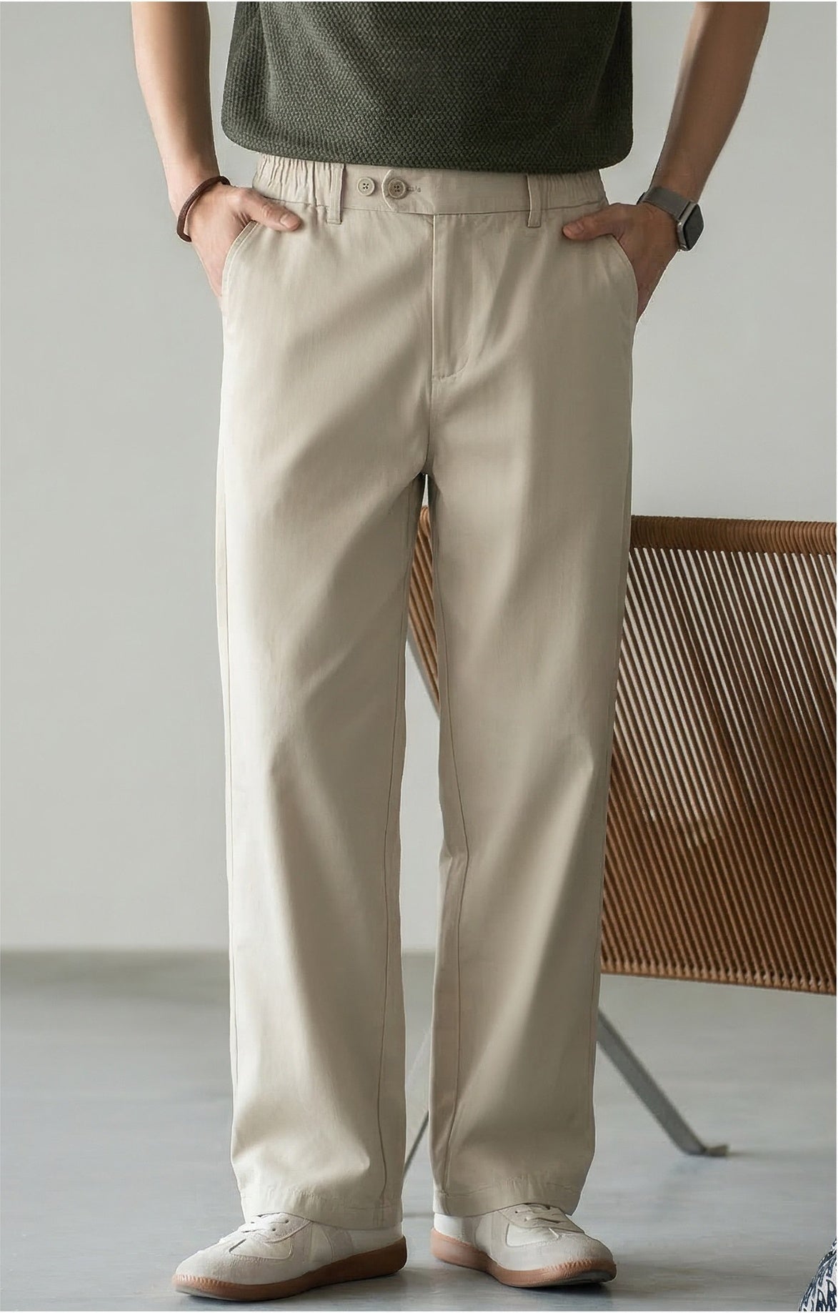 Lyocell Cotton Moisture-Wicking Breathable Cool Casual Pants - APRICOT