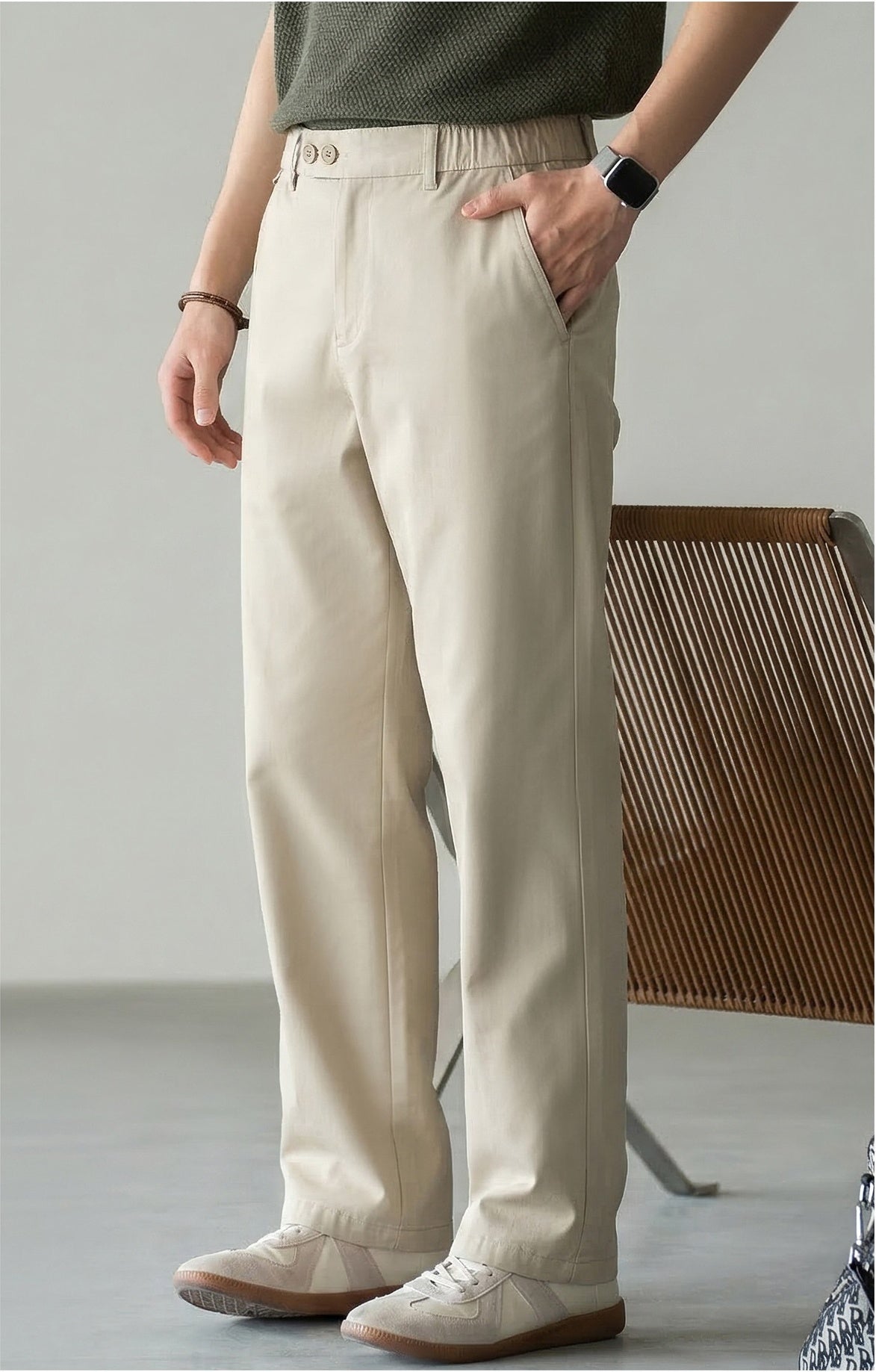 Lyocell Cotton Moisture-Wicking Breathable Cool Casual Pants - APRICOT
