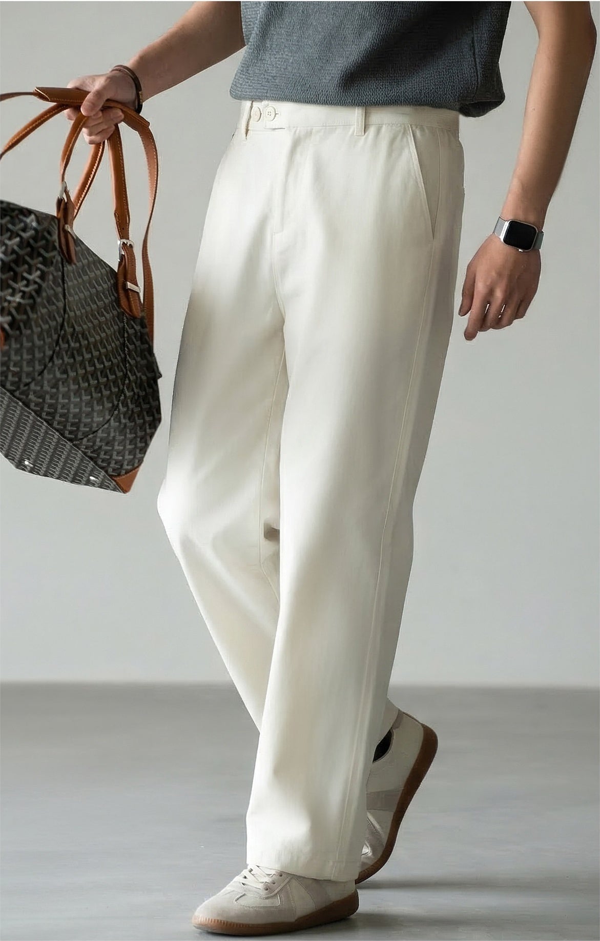 Lyocell Cotton Moisture-Wicking Breathable Cool Casual Pants - WHITE