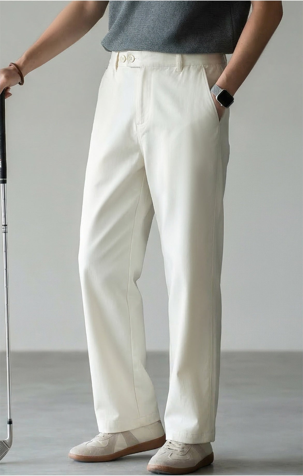 Lyocell Cotton Moisture-Wicking Breathable Cool Casual Pants - WHITE