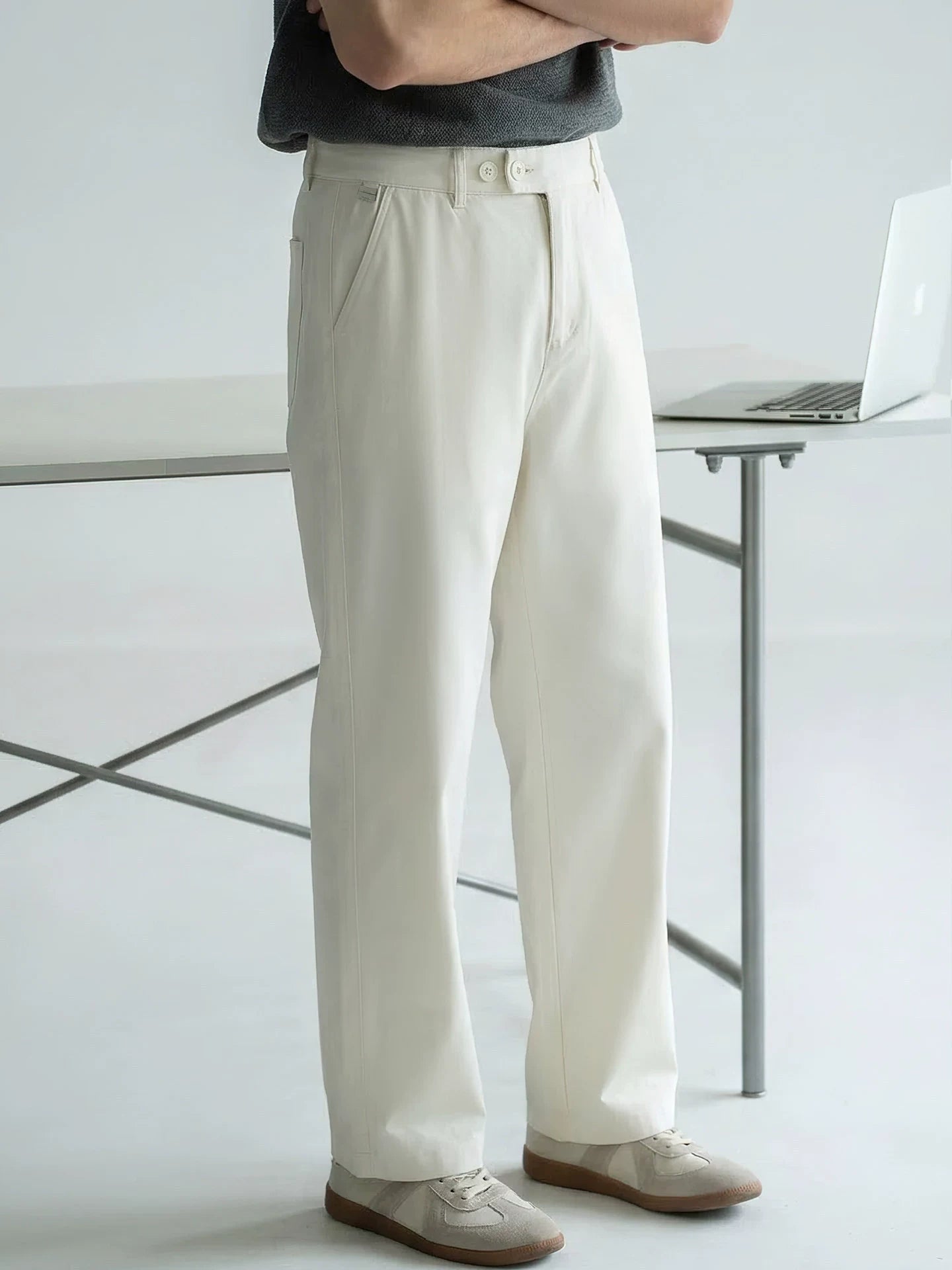 Lyocell Cotton Moisture-Wicking Breathable Cool Casual Pants - WHITE