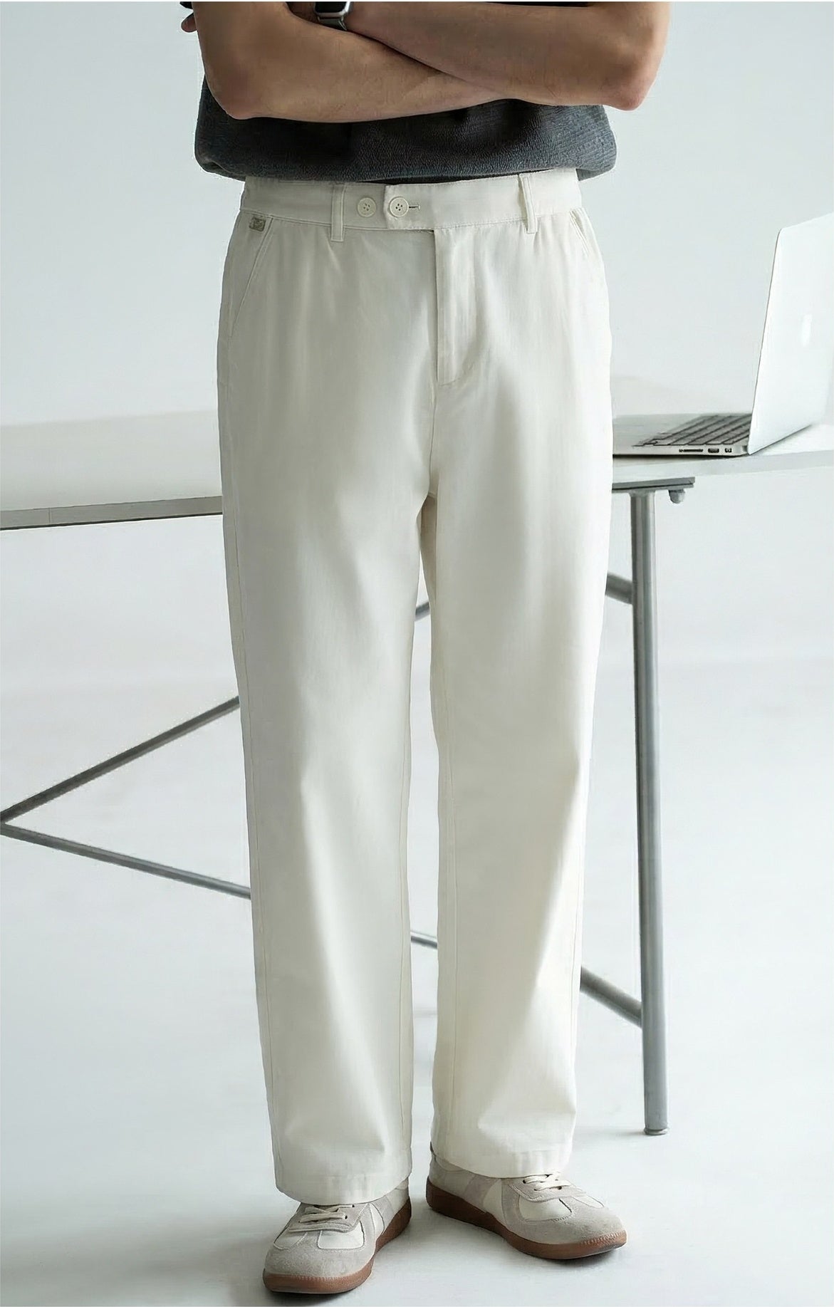 Lyocell Cotton Moisture-Wicking Breathable Cool Casual Pants - WHITE