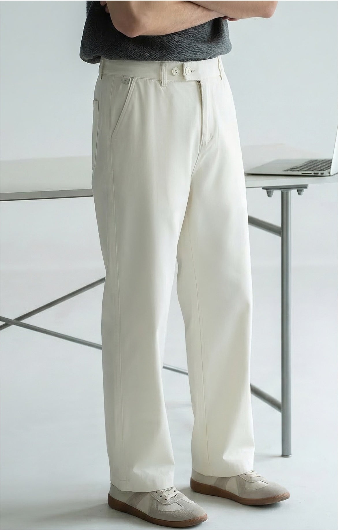 Lyocell Cotton Moisture-Wicking Breathable Cool Casual Pants - WHITE