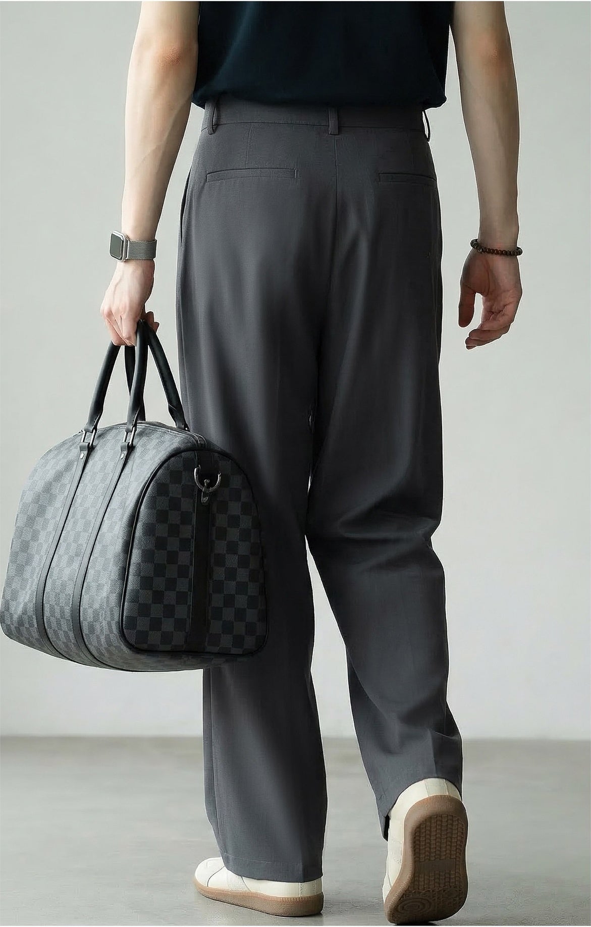 Lyocell Wool Straight Leg Pants - GREY
