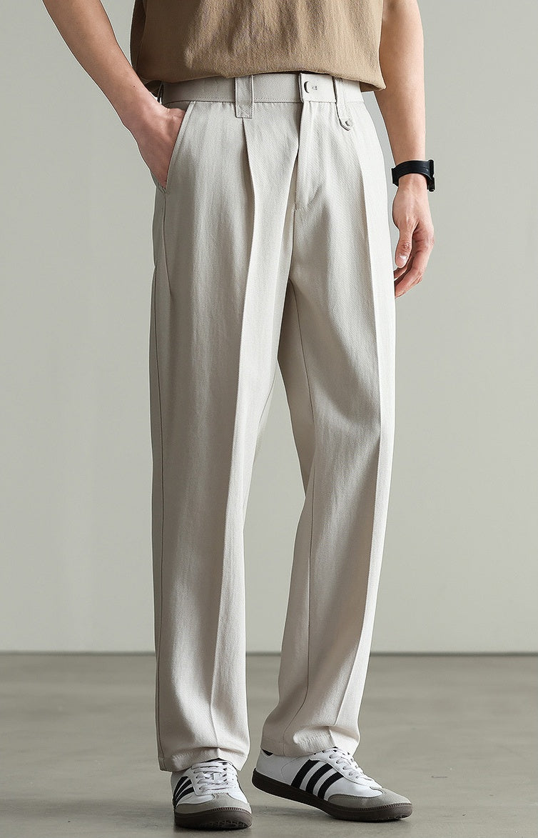 Tencel Cotton Twill Trousers in 55% Cotton - APRICOT
