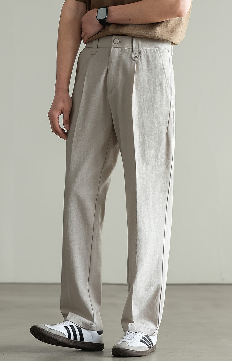 Tencel Cotton Twill Trousers in 55% Cotton - APRICOT