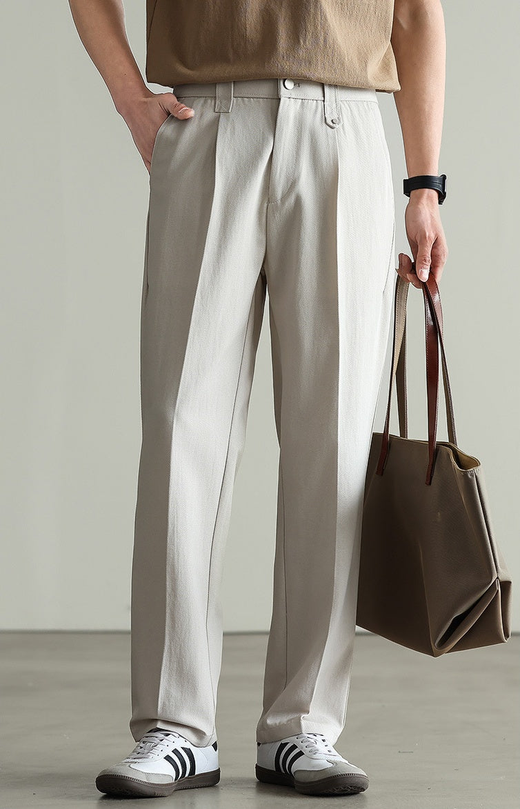 Tencel Cotton Twill Trousers in 55% Cotton - APRICOT