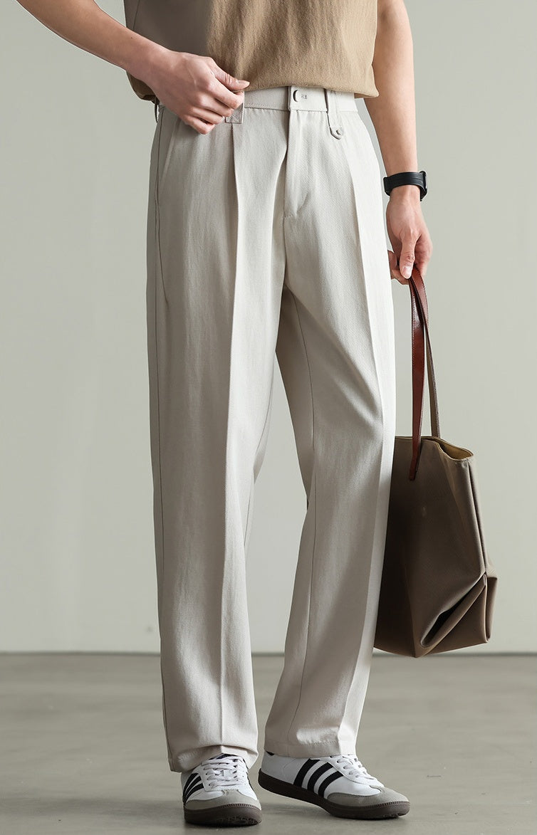 Tencel Cotton Twill Trousers in 55% Cotton - APRICOT