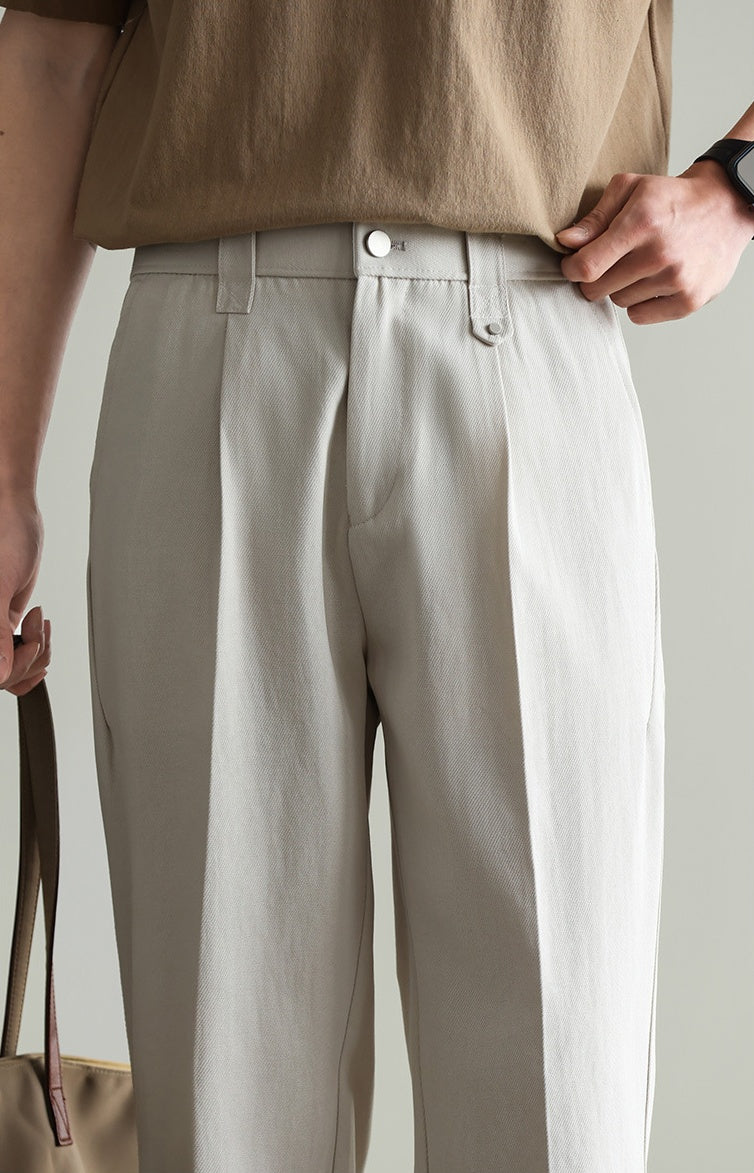 Tencel Cotton Twill Trousers in 55% Cotton - APRICOT