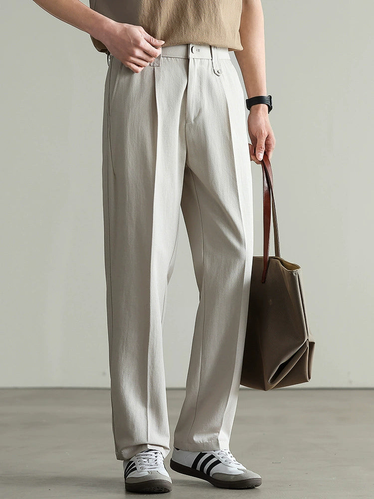 Tencel Cotton Twill Trousers in 55% Cotton - APRICOT