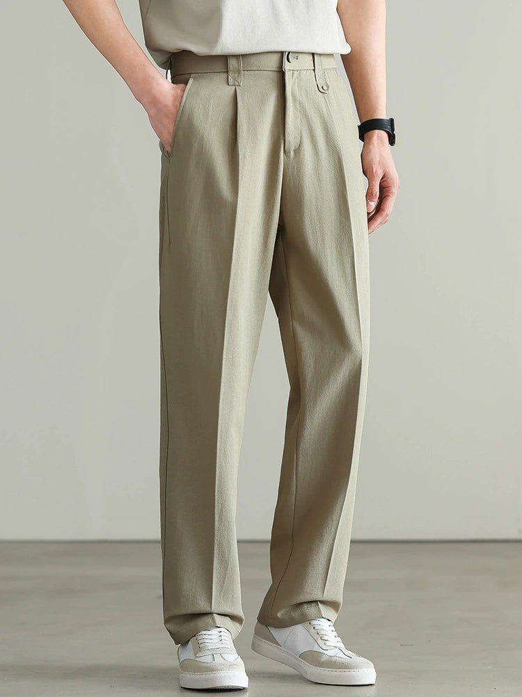 Tencel Cotton Twill Trousers in 55% Cotton - KHAKI