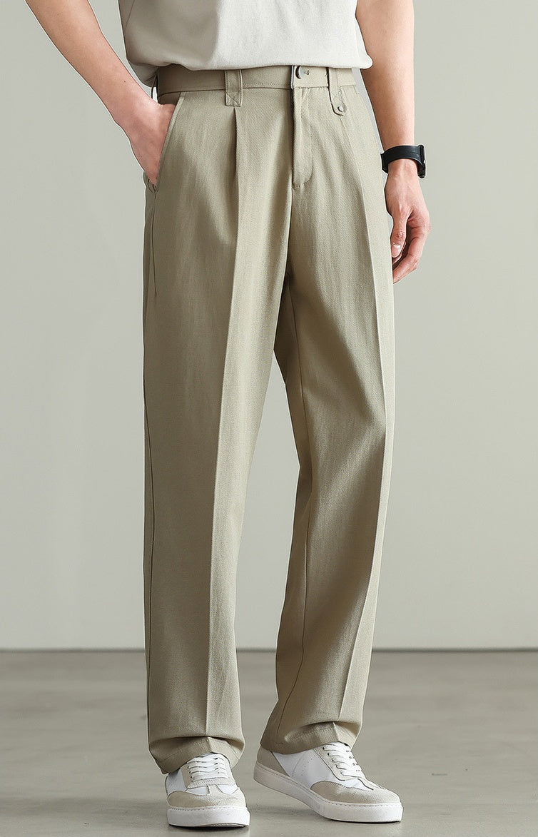 Tencel Cotton Twill Trousers in 55% Cotton - KHAKI