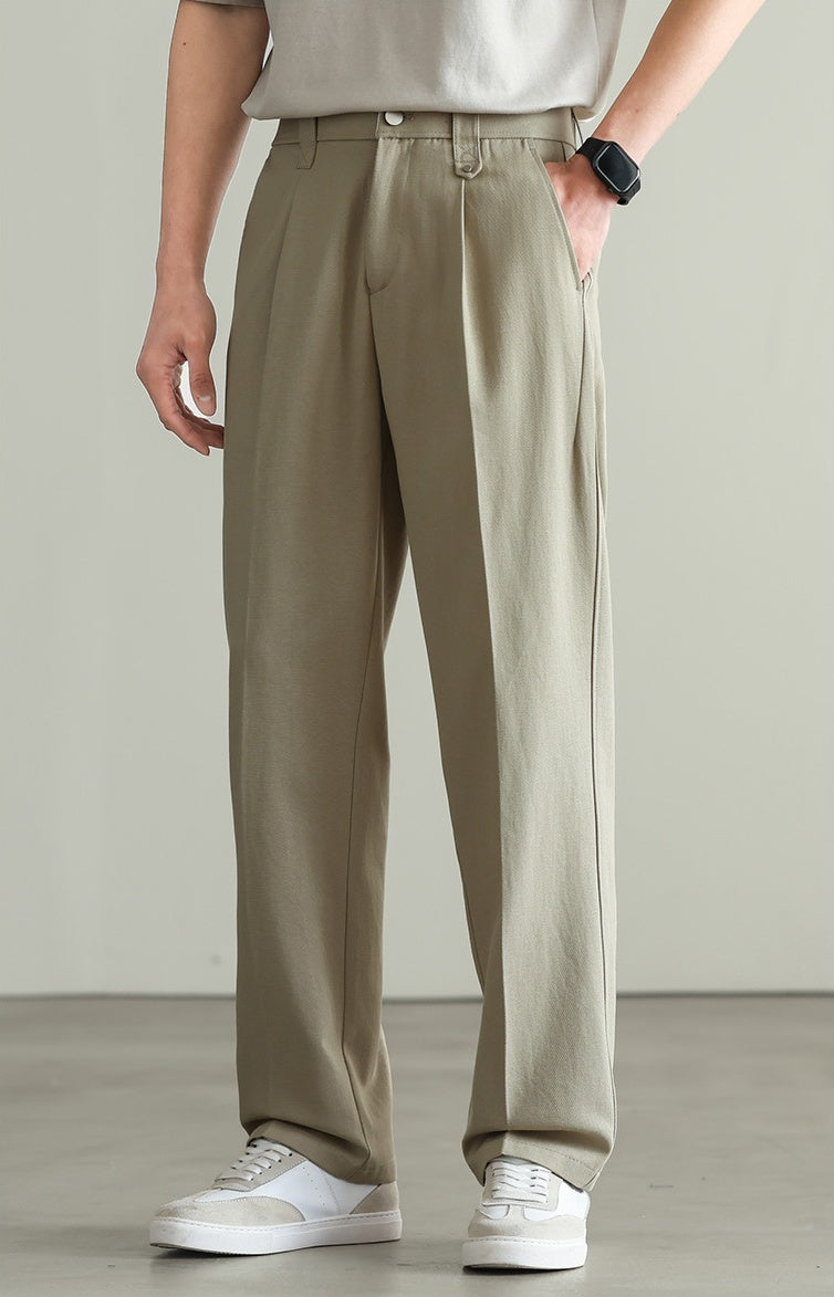 Tencel Cotton Twill Trousers in 55% Cotton - KHAKI