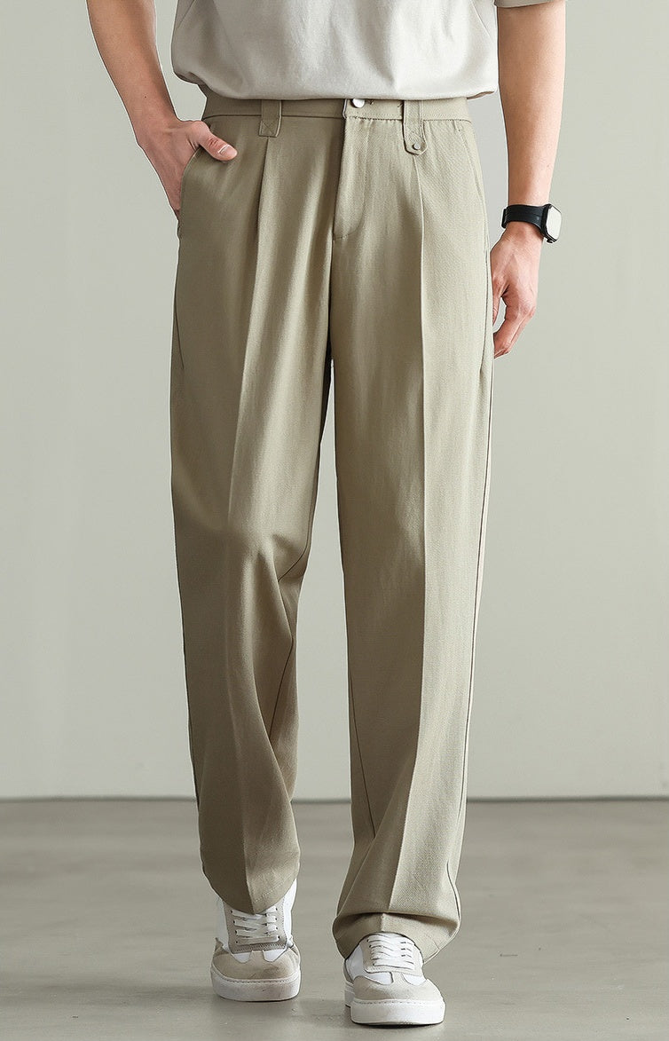 Tencel Cotton Twill Trousers in 55% Cotton - KHAKI