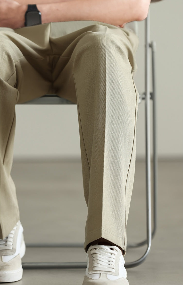 Tencel Cotton Twill Trousers in 55% Cotton - KHAKI