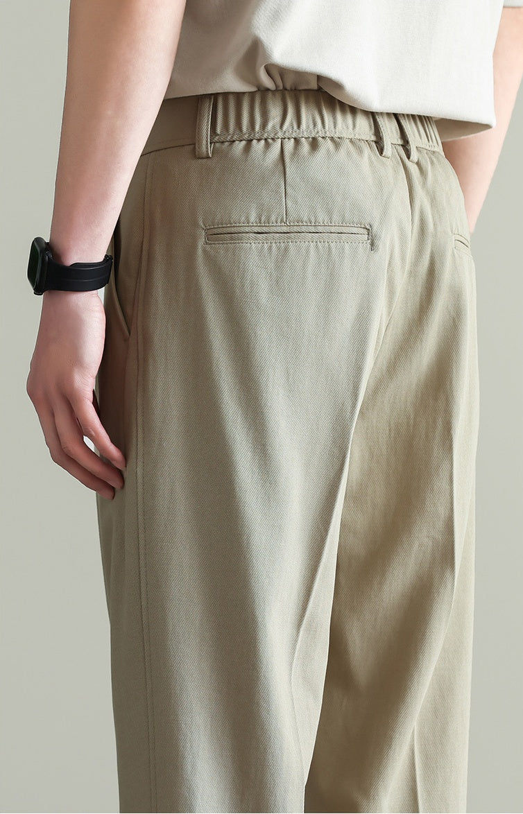 Tencel Cotton Twill Trousers in 55% Cotton - KHAKI