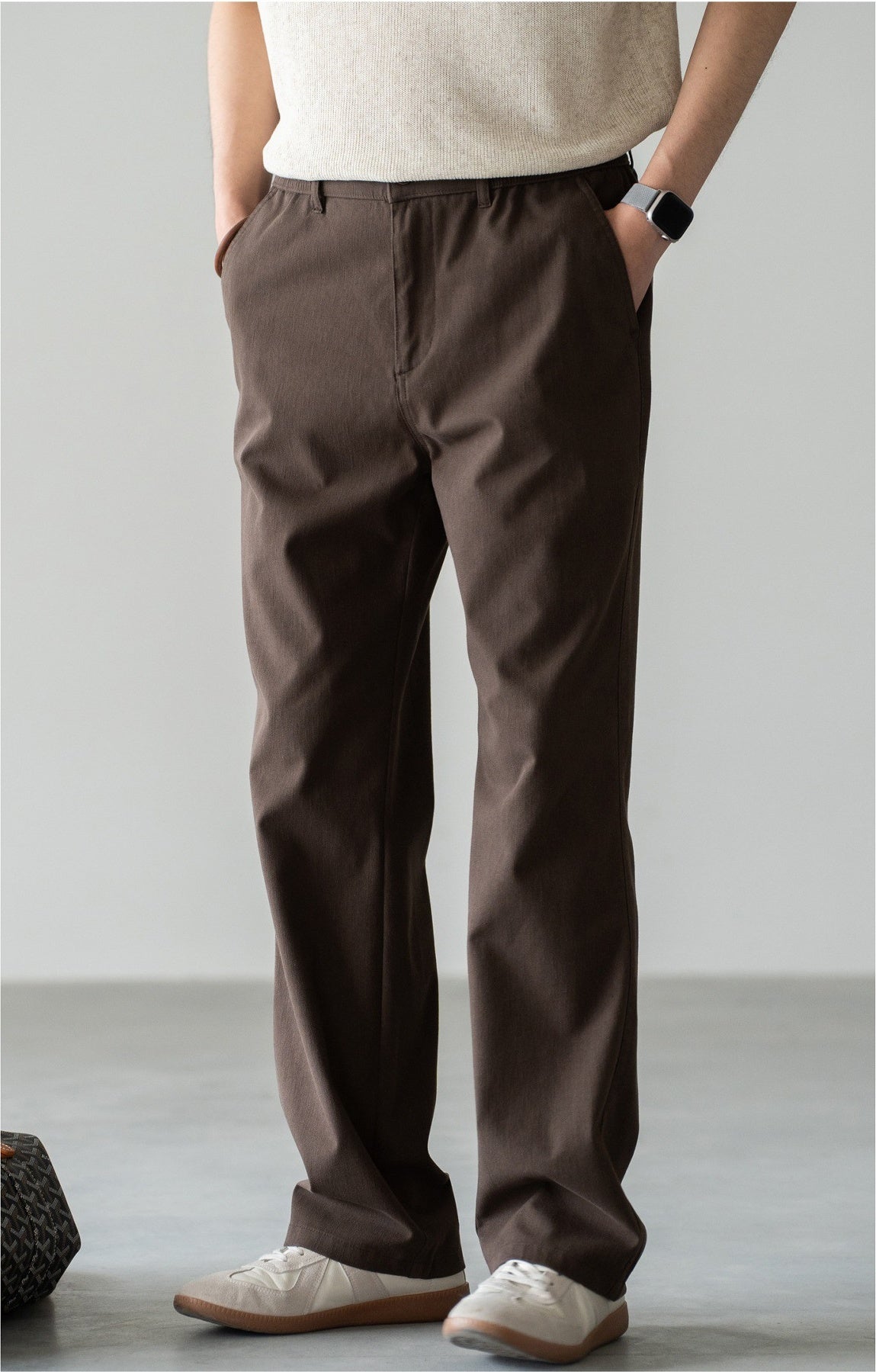 Old Money Trousers in Heritage Cotton Blend - COFFEE