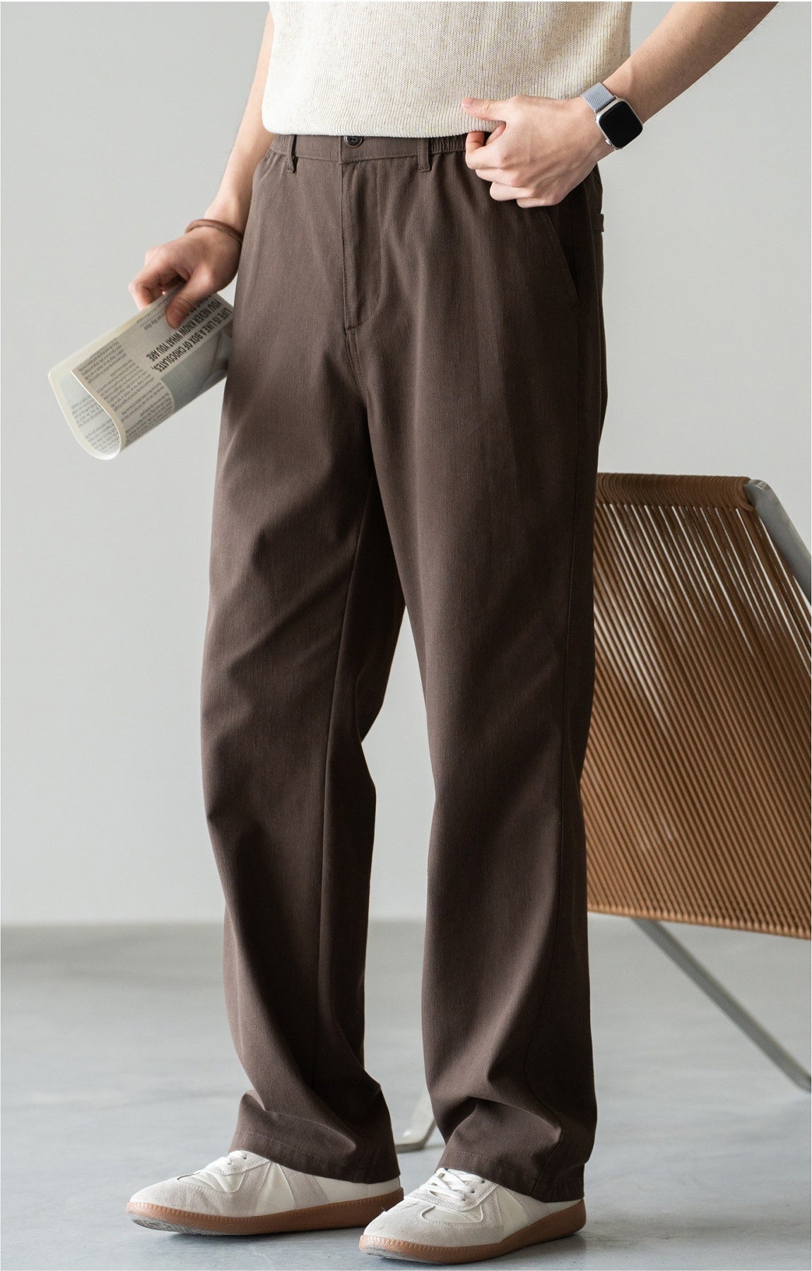 Old Money Trousers in Heritage Cotton Blend - COFFEE