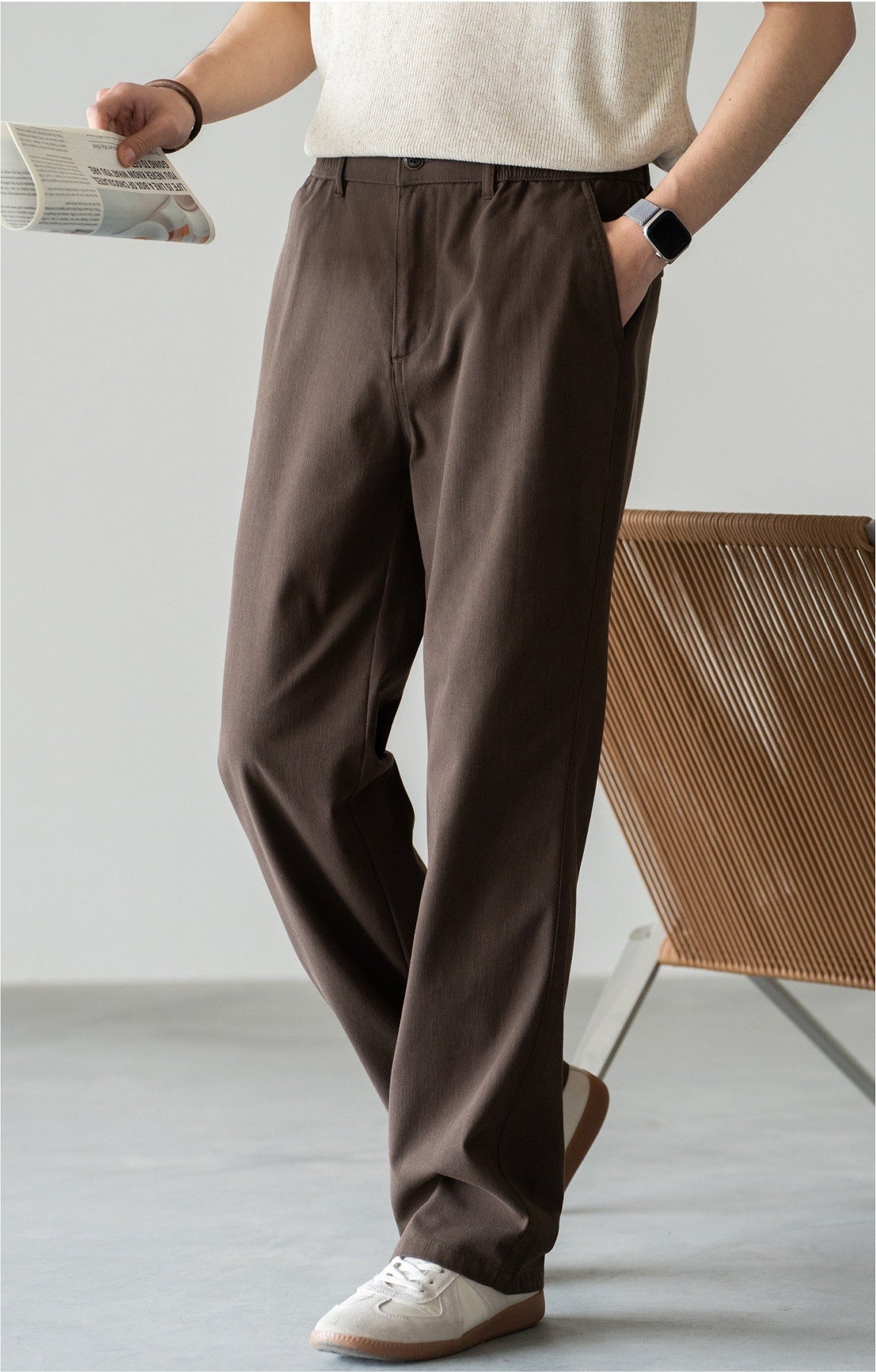 Old Money Trousers in Heritage Cotton Blend - COFFEE