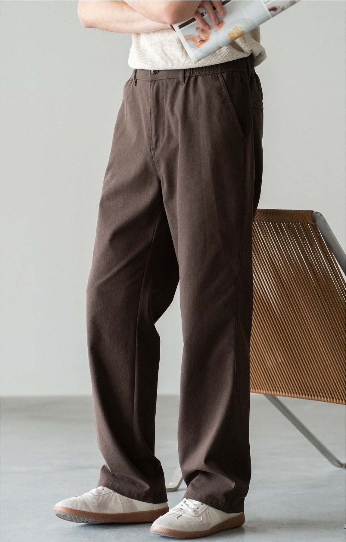 Old Money Trousers in Heritage Cotton Blend - COFFEE