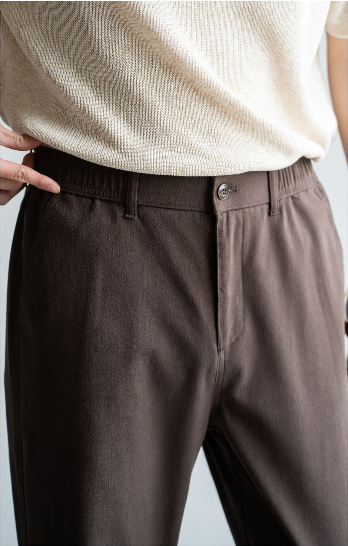 Old Money Trousers in Heritage Cotton Blend - COFFEE