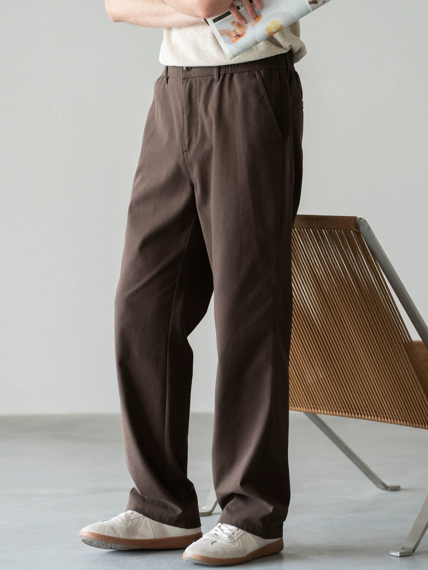 Old Money Trousers in Heritage Cotton Blend - COFFEE