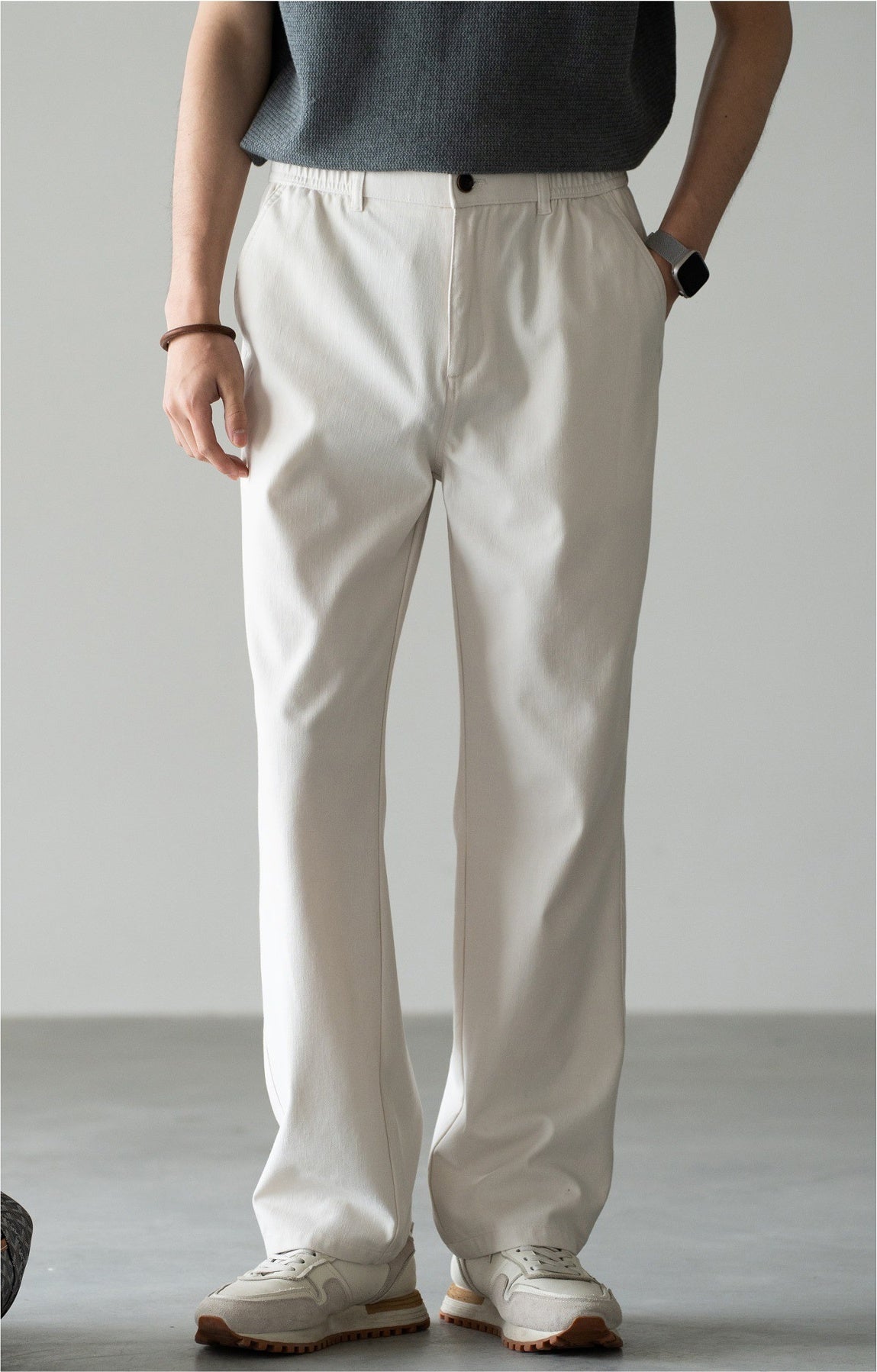 Old Money Trousers in Heritage Cotton Blend - RICEWHITE