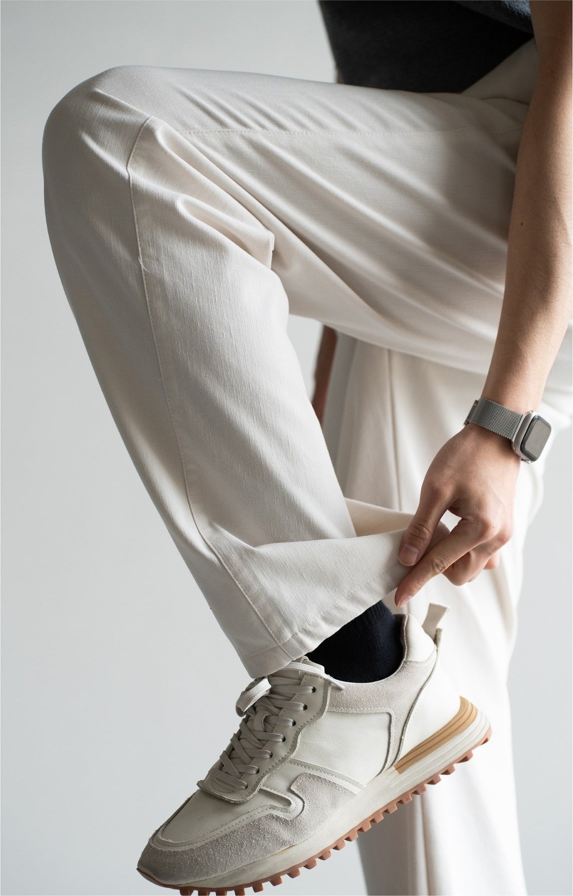 Old Money Trousers in Heritage Cotton Blend - RICEWHITE