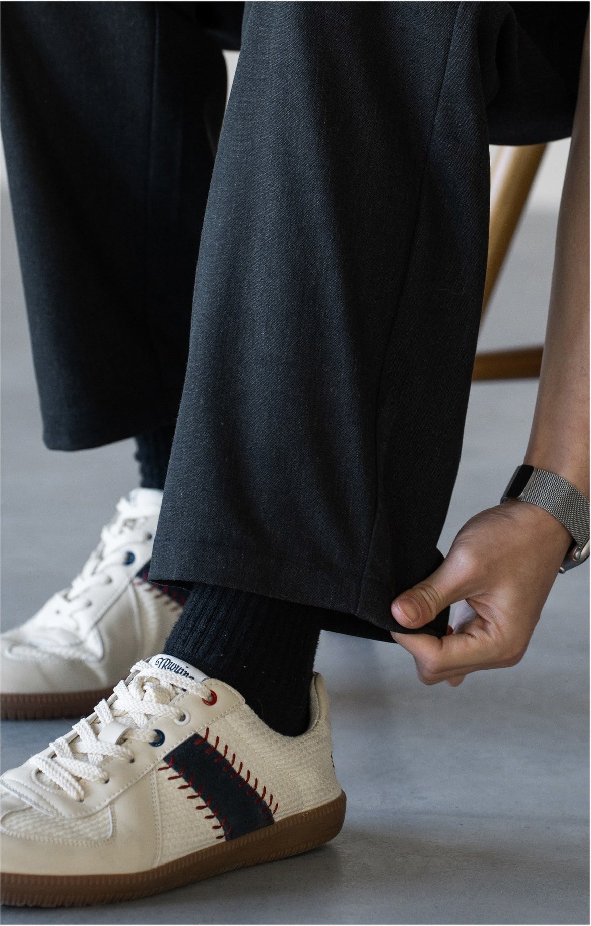 Old Money Tencel Linen Double Pleated Trousers - DARKGREY