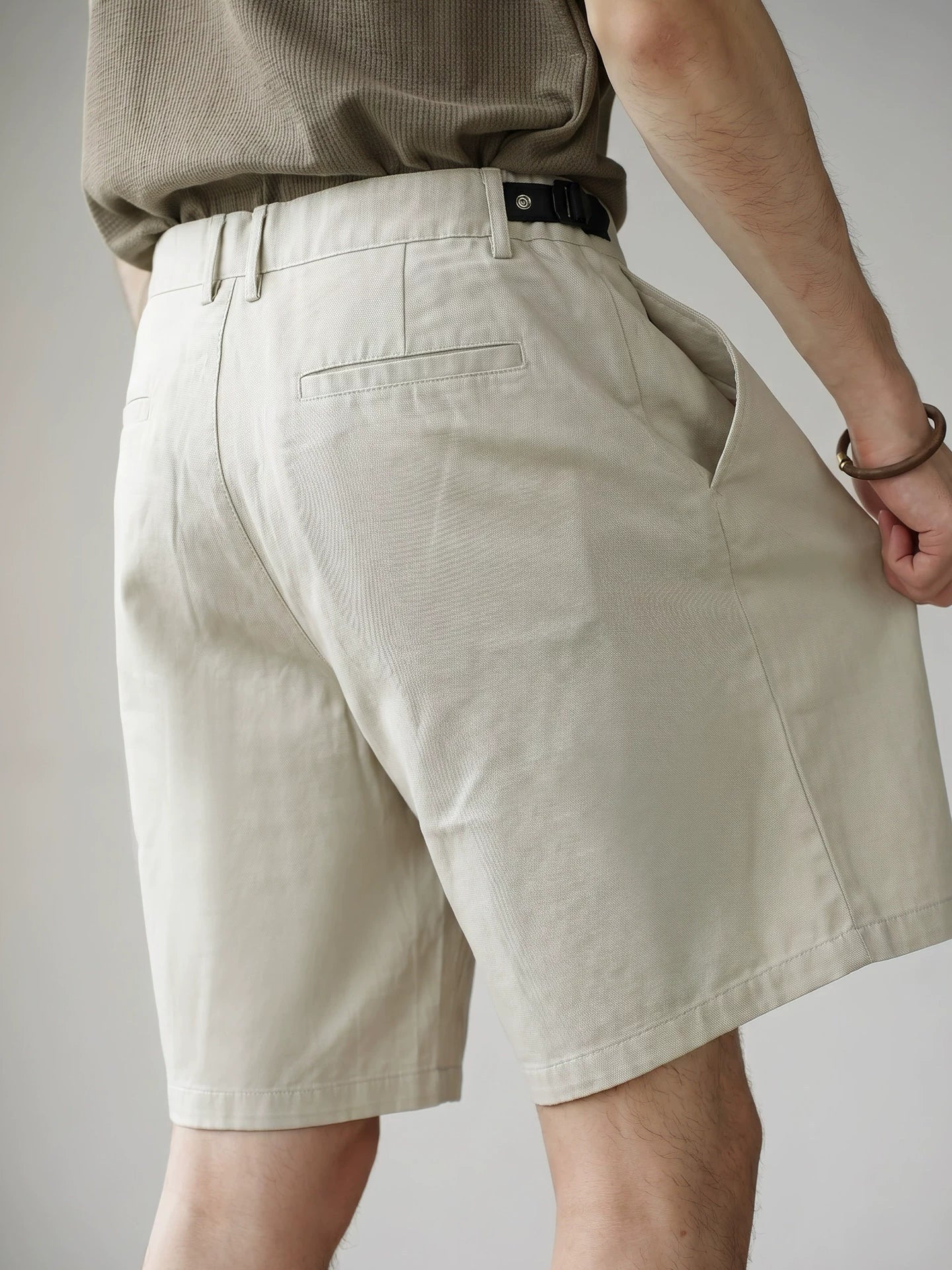 Old Money Lyocell Cotton Shorts - APRICOT