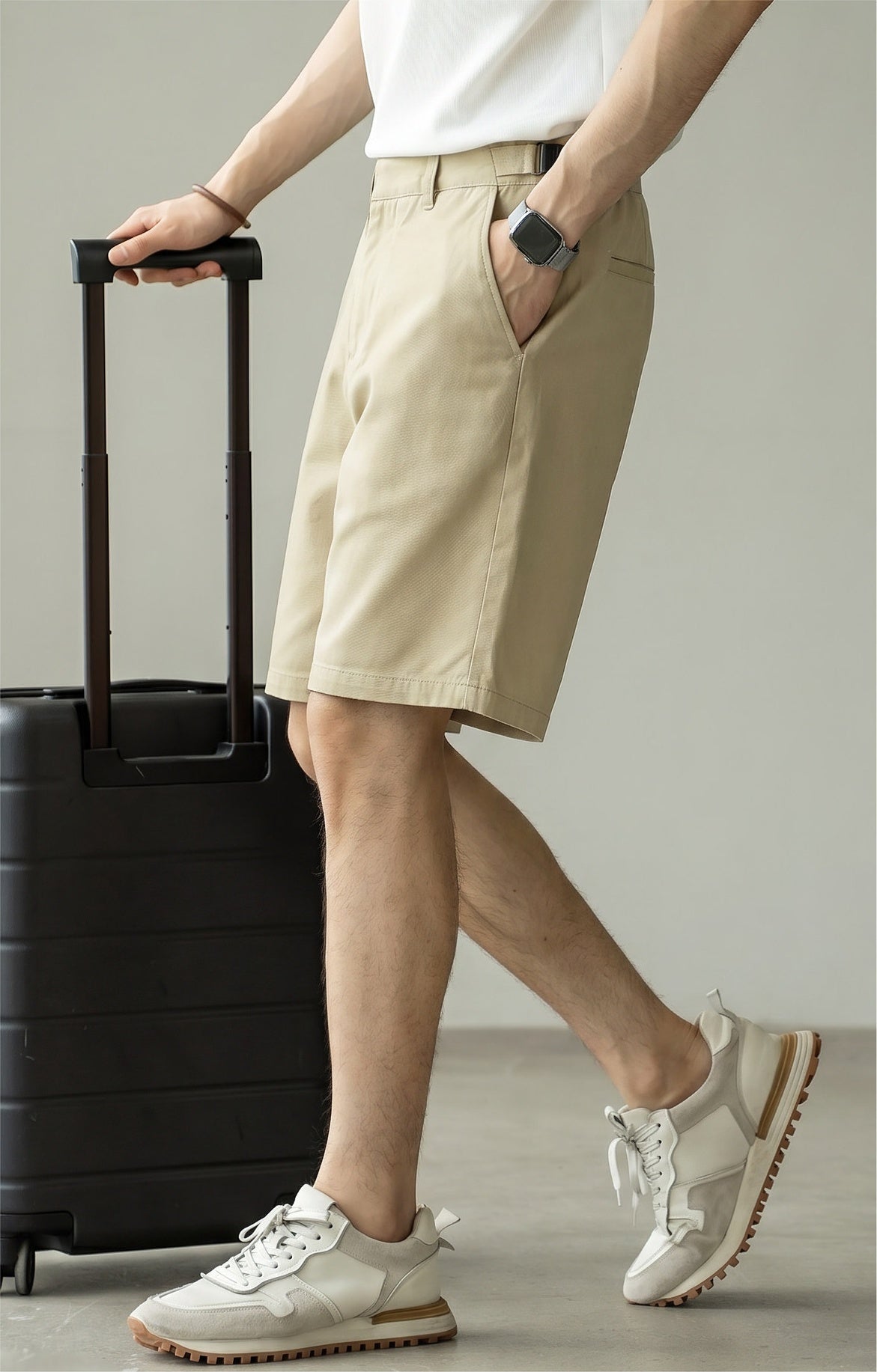 Old Money Lyocell Cotton Shorts - KHAKI