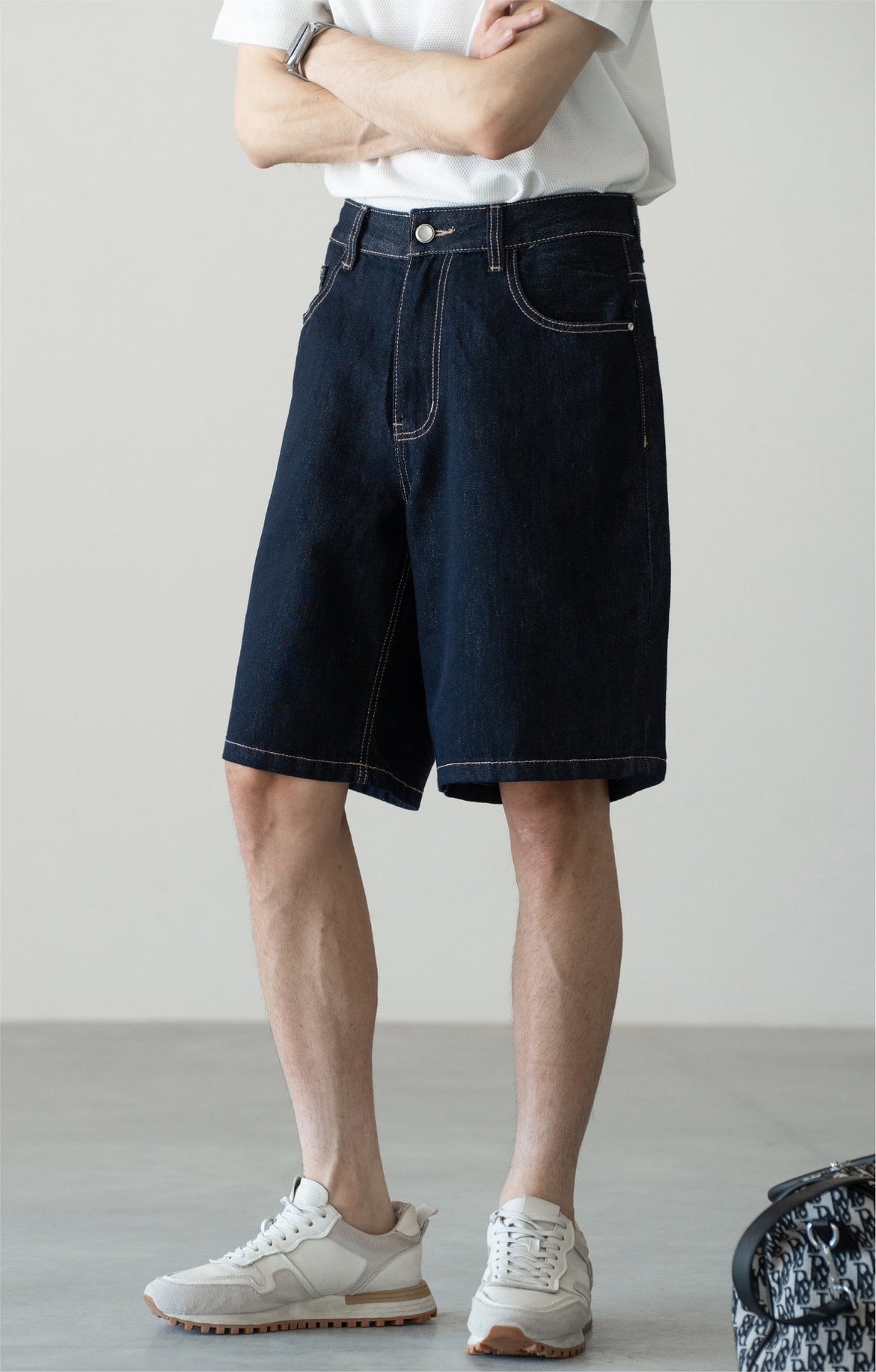 Old Money Soft Denim 81% Cotton Flow Shorts - INDIGO