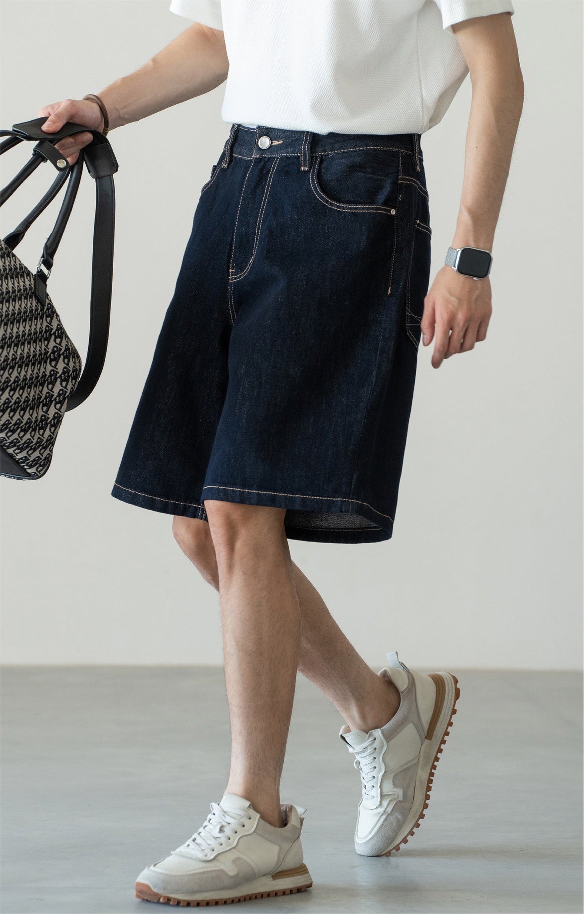 Old Money Soft Denim 81% Cotton Flow Shorts - INDIGO