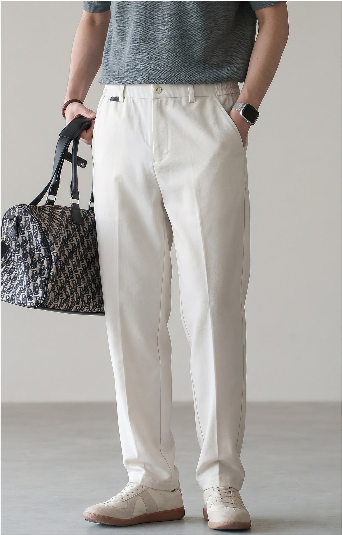 Old Money Lyocell Cotton Drape Trousers - APRICOT