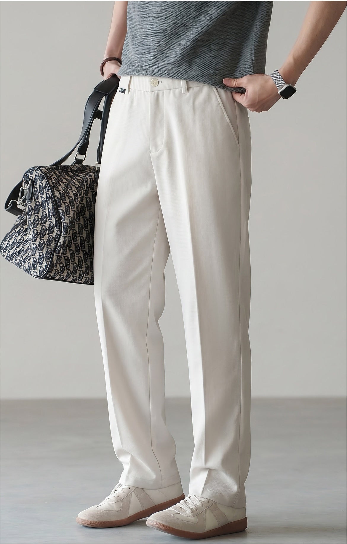 Old Money Lyocell Cotton Drape Trousers - APRICOT