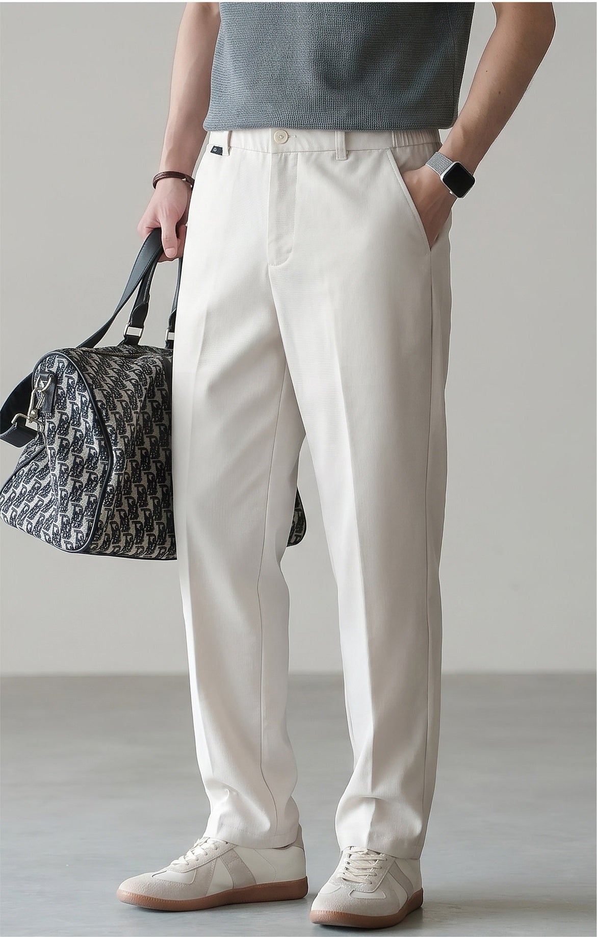 Old Money Lyocell Cotton Drape Trousers - APRICOT