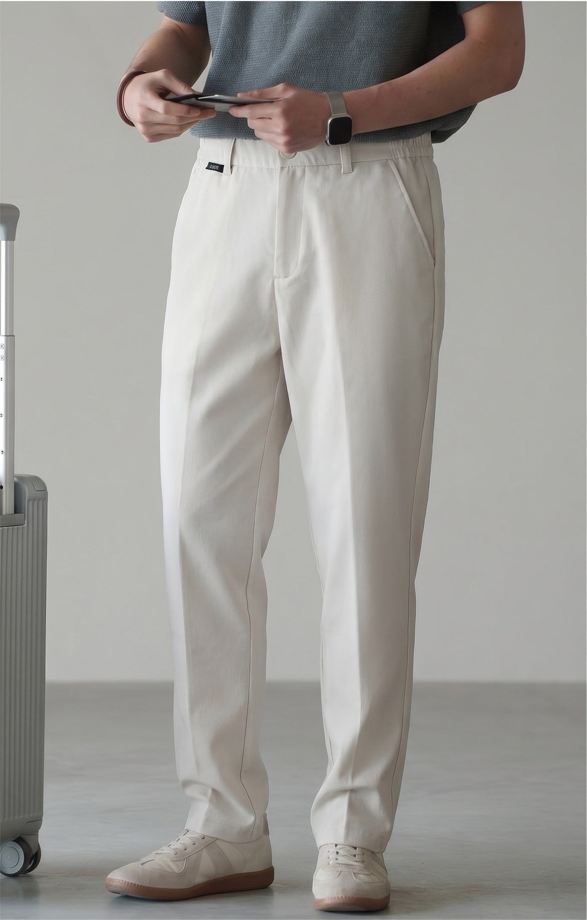 Old Money Lyocell Cotton Drape Trousers - APRICOT