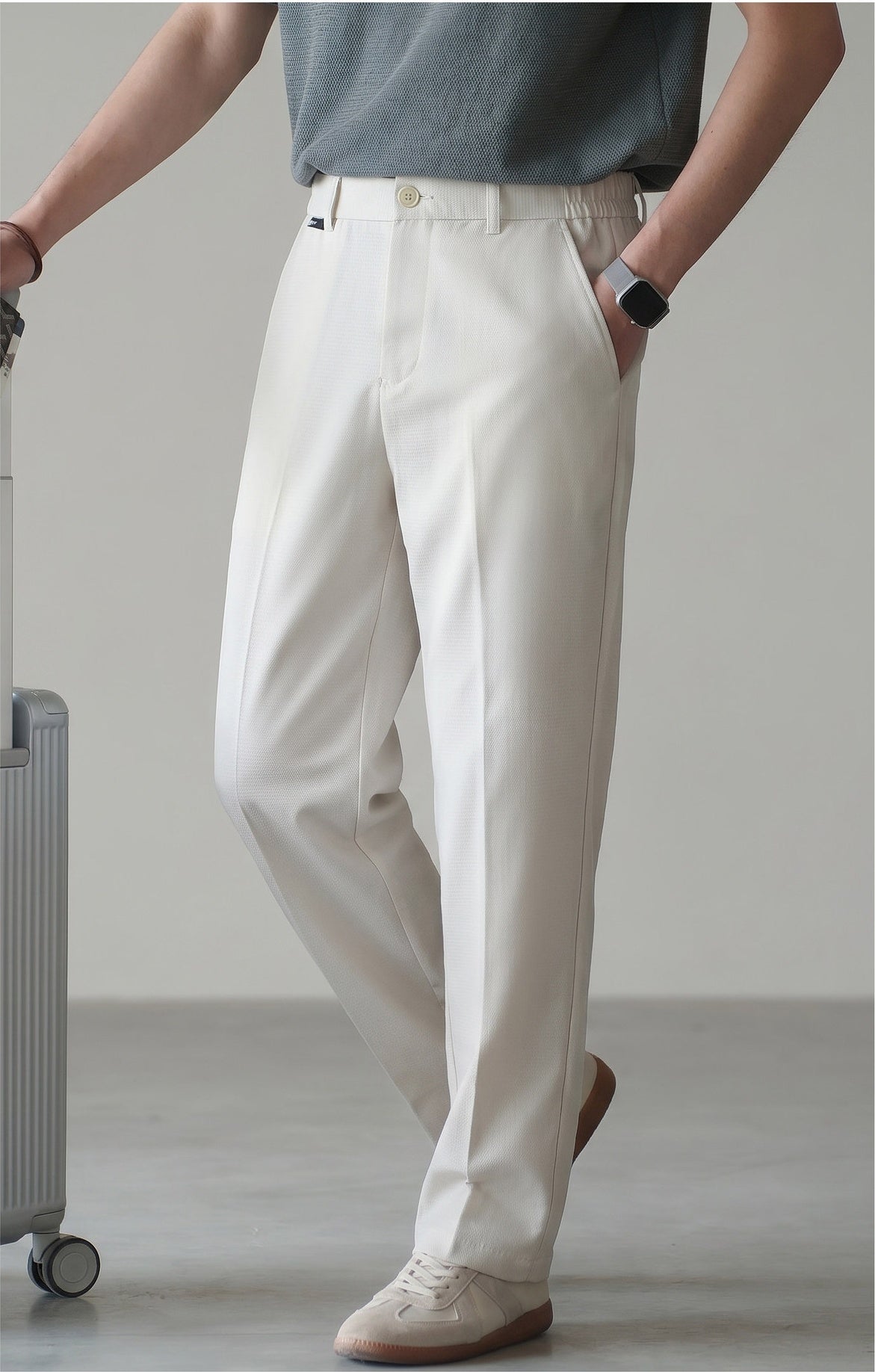 Old Money Lyocell Cotton Drape Trousers - APRICOT