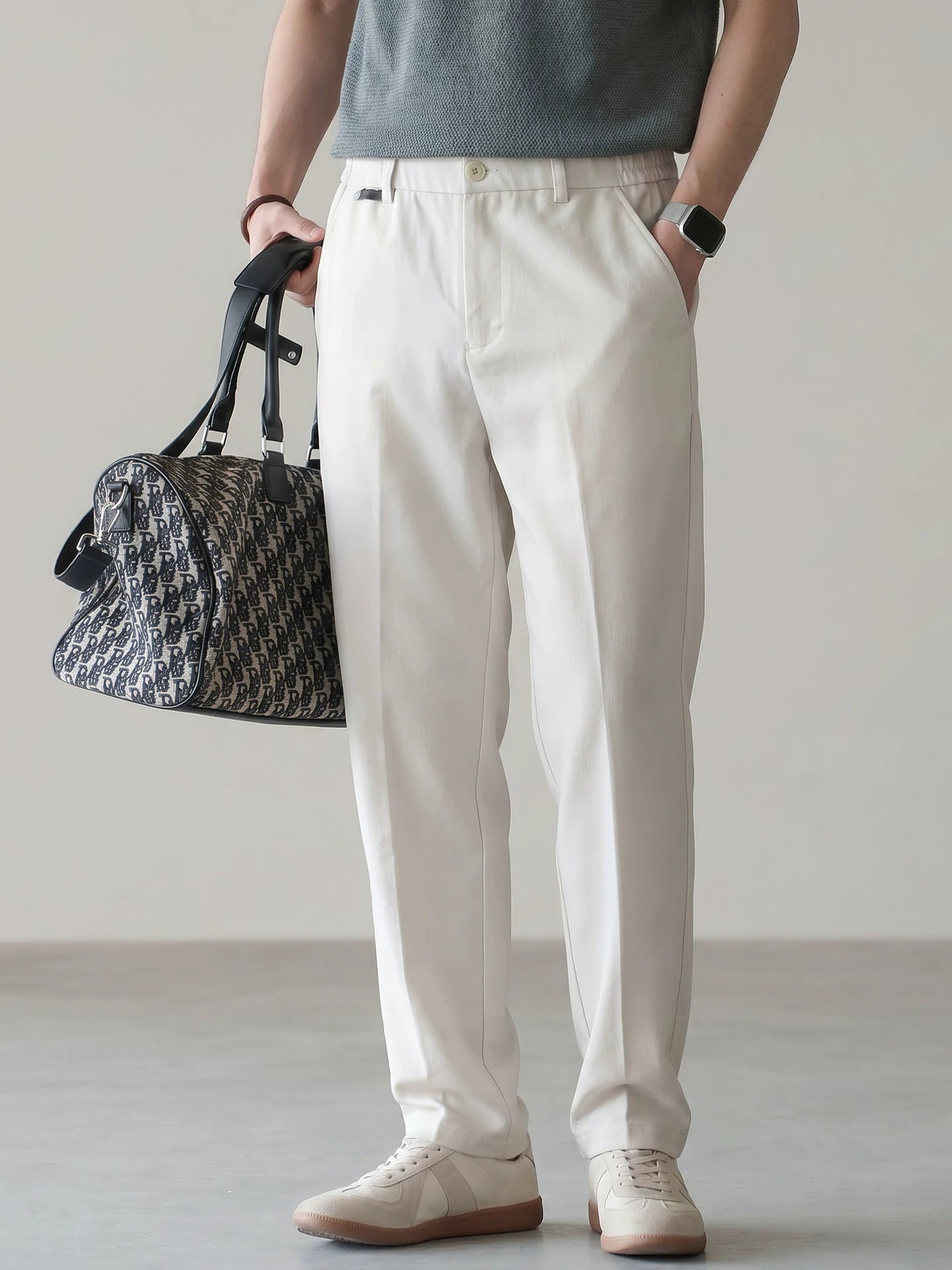 Old Money Lyocell Cotton Drape Trousers - APRICOT