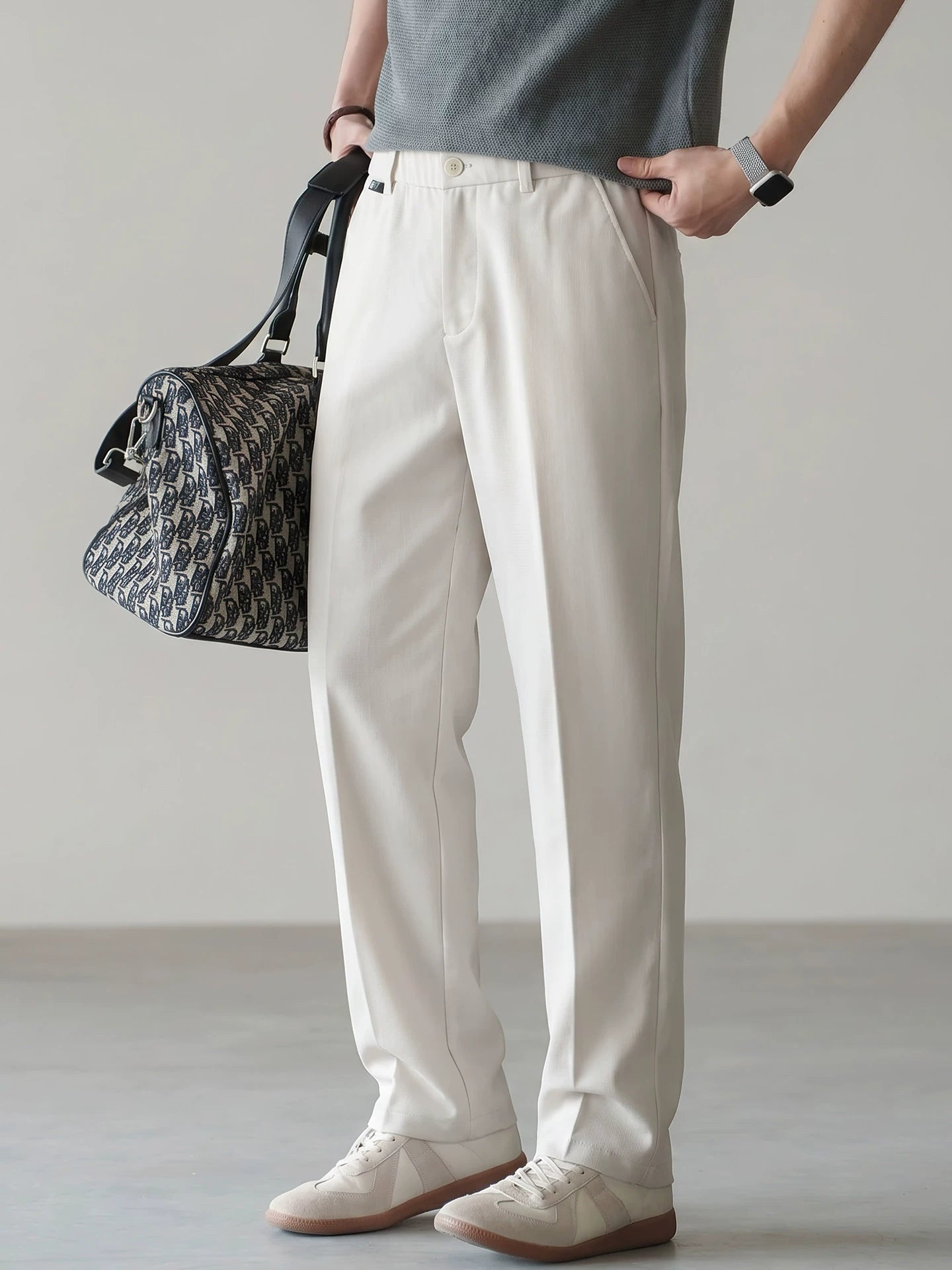 Old Money Lyocell Cotton Drape Trousers - APRICOT