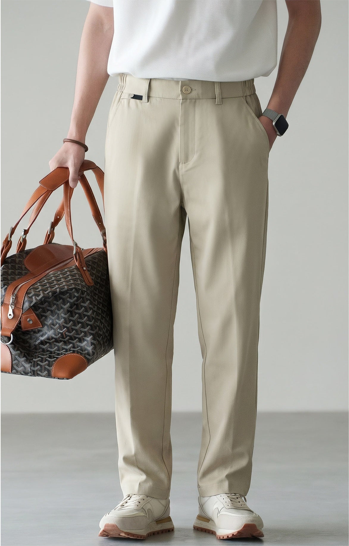 Old Money Lyocell Cotton Drape Trousers - SANDBEIGE