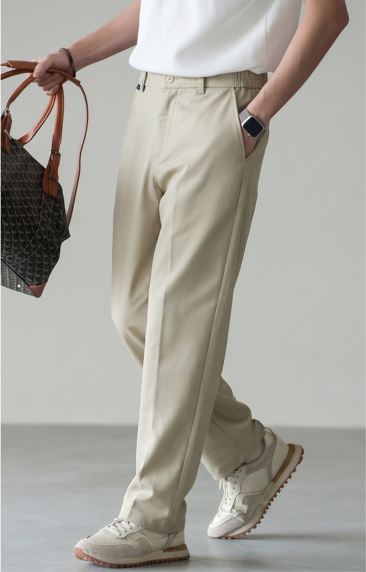 Old Money Lyocell Cotton Drape Trousers - SANDBEIGE
