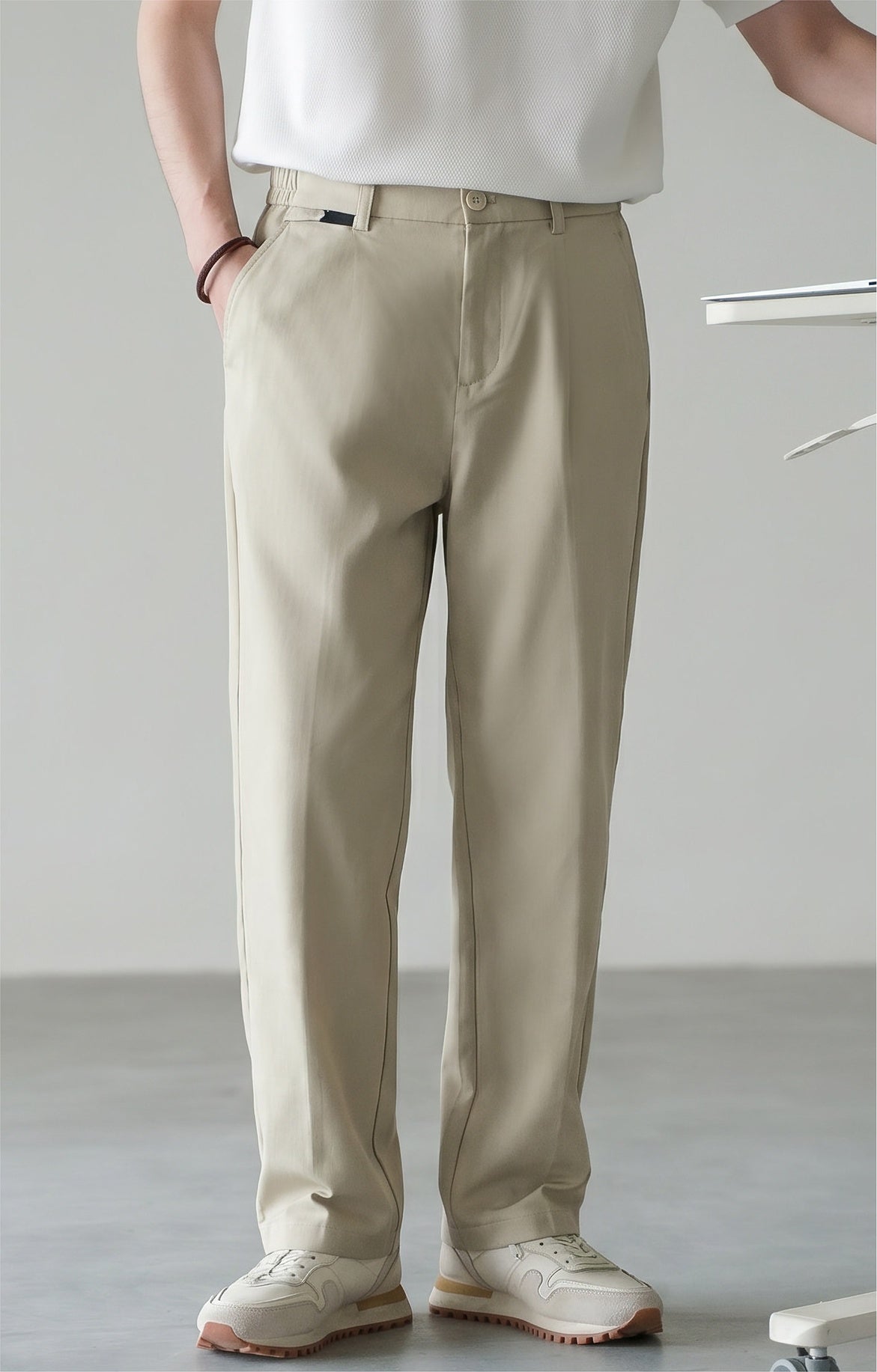 Old Money Lyocell Cotton Drape Trousers - SANDBEIGE
