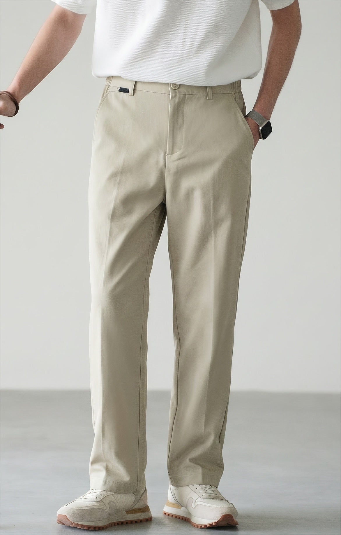 Old Money Lyocell Cotton Drape Trousers - SANDBEIGE