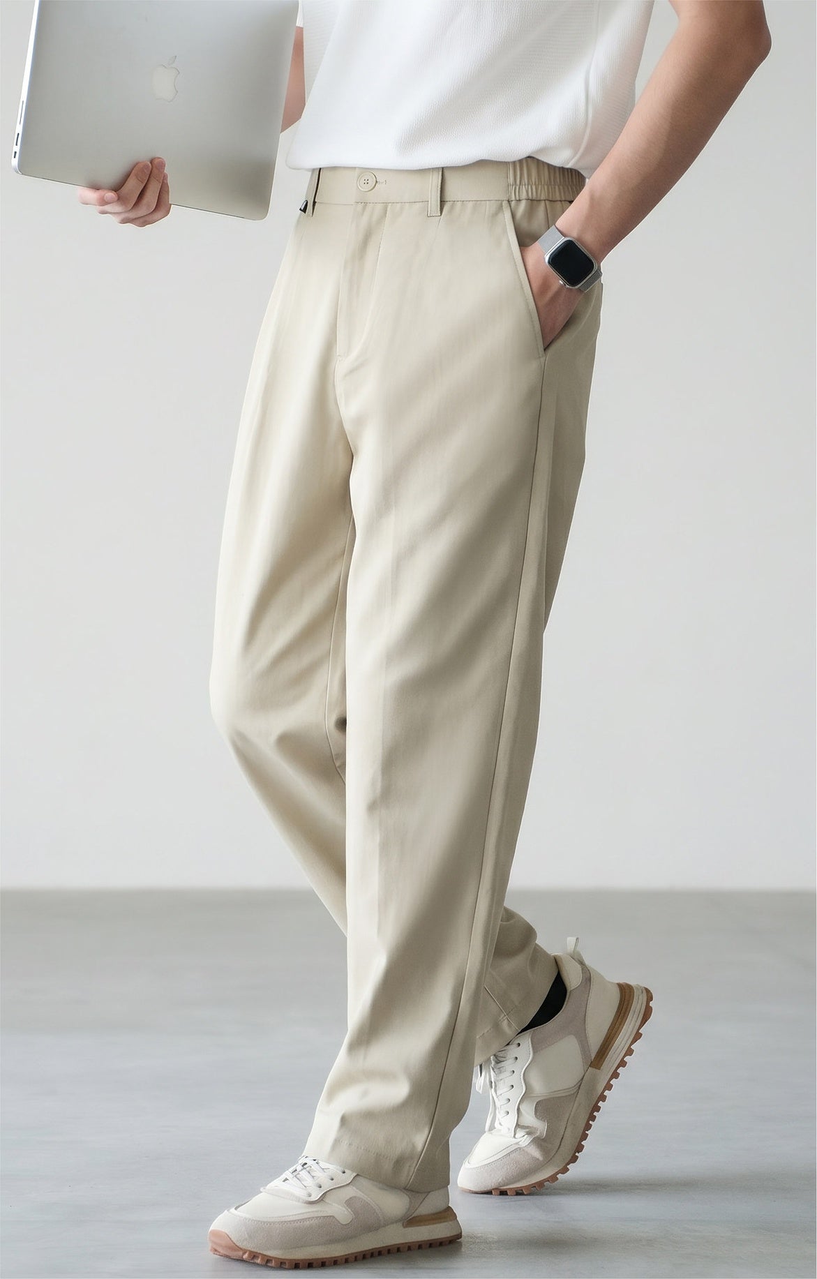 Old Money Lyocell Cotton Drape Trousers - SANDBEIGE