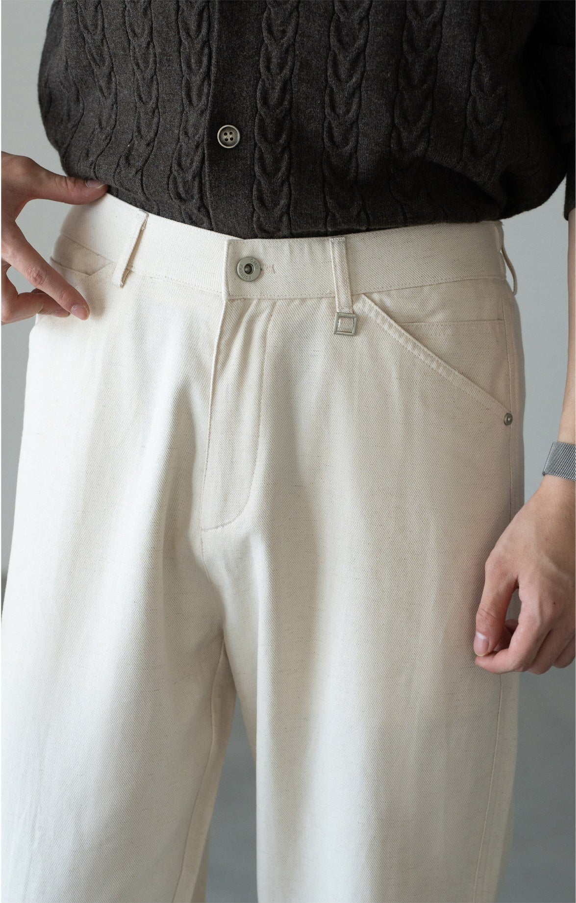 Men's Japanese-Textured 62% Cotton-Lyocell Cloud-Touch Straight Trousers - APRICOT